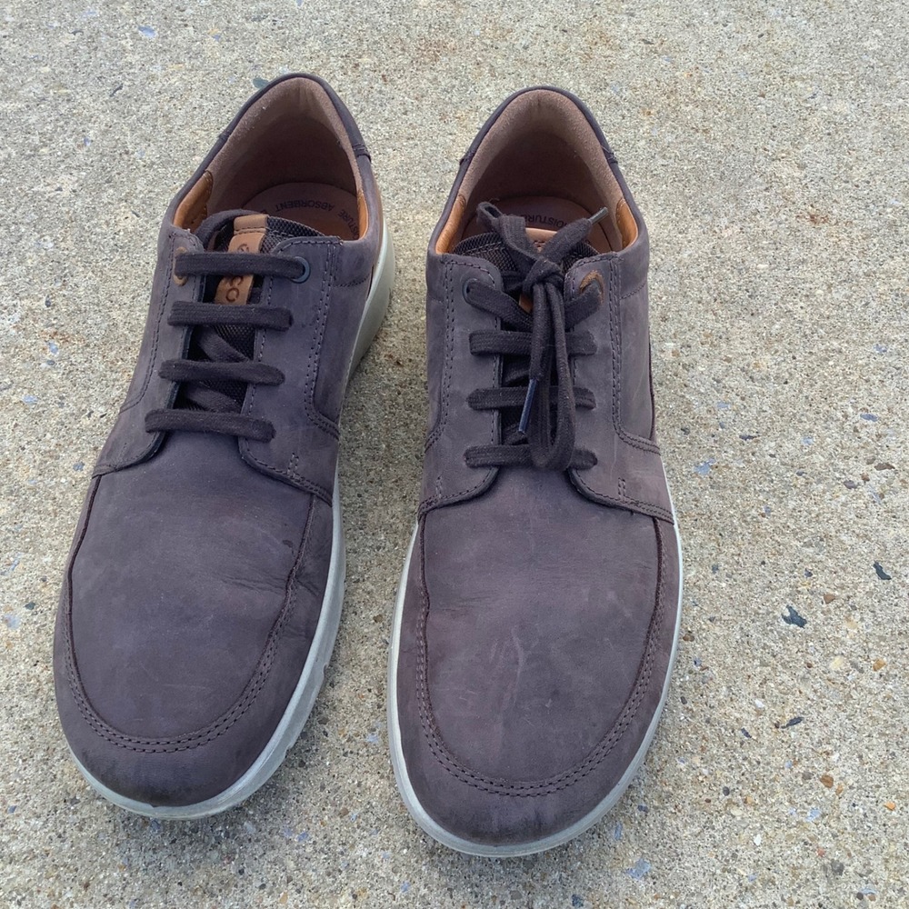 ECCO Mens Soft 7 Sneaker Cocoa Brown Nubuck Leather Lace Up Shoes Low Top 12